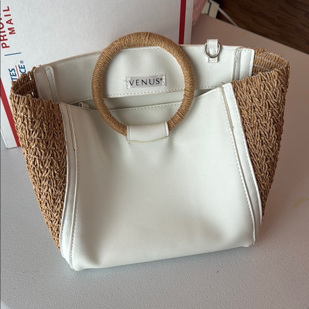 Venus White and Tan Women's Bag